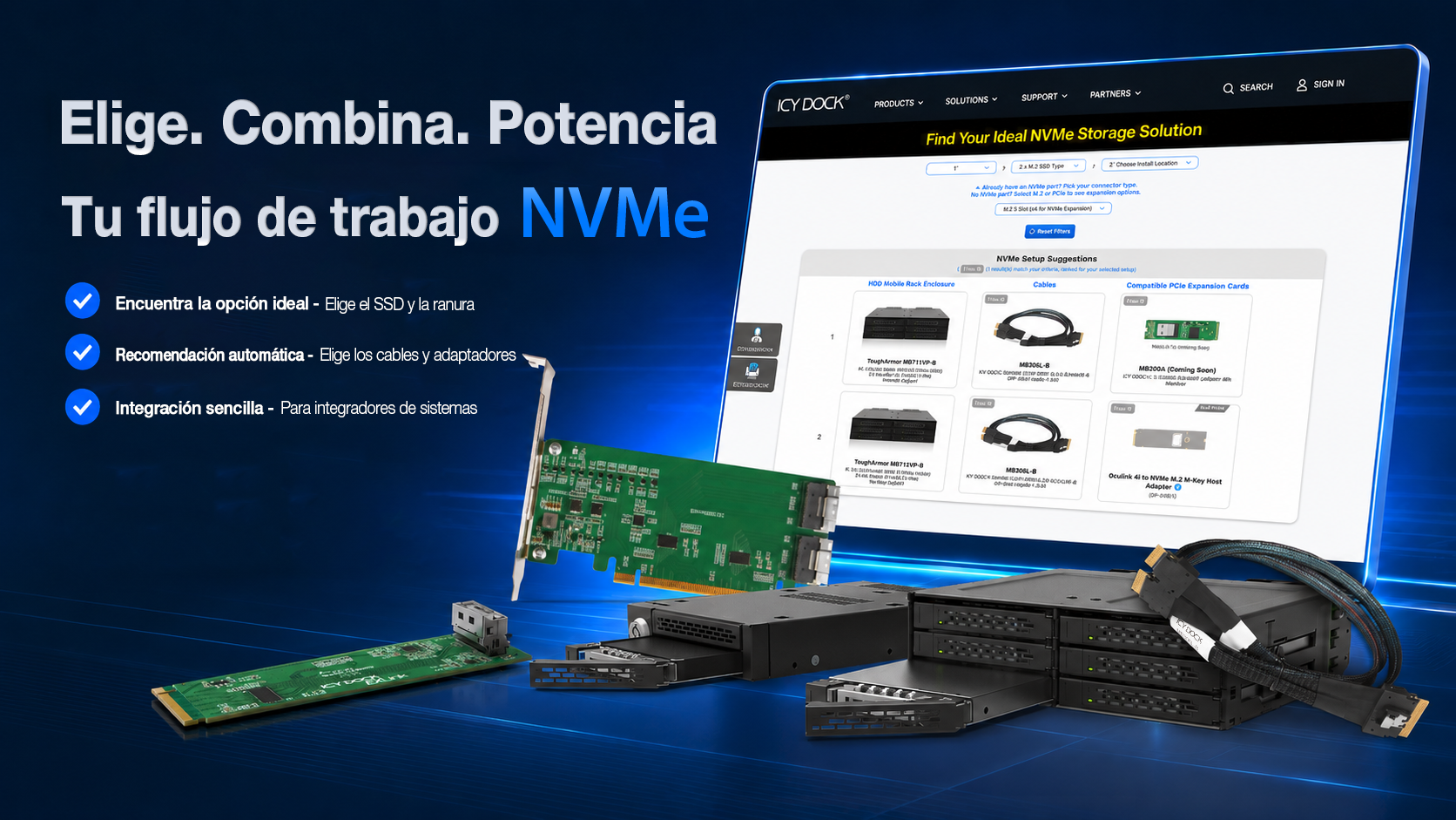 Elija. Combine. Potencie su flujo de trabajo NVMe